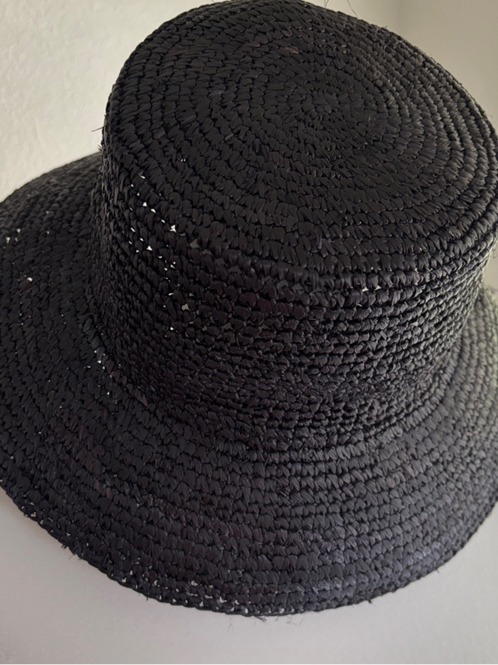 J. Crew Black Woven Straw Bucket Hat - Picture 6 of 6